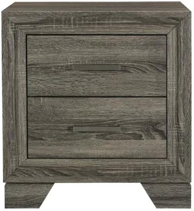 Wright - 2-Drawer Nightstand Bedside Table - Brown Oak