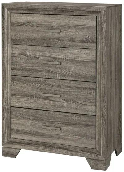 Wright - 4-Drawer Chest Of Drawers - Brown Oak