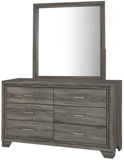 Wright - 6-Drawer Dresser And Mirror - Brown Oak