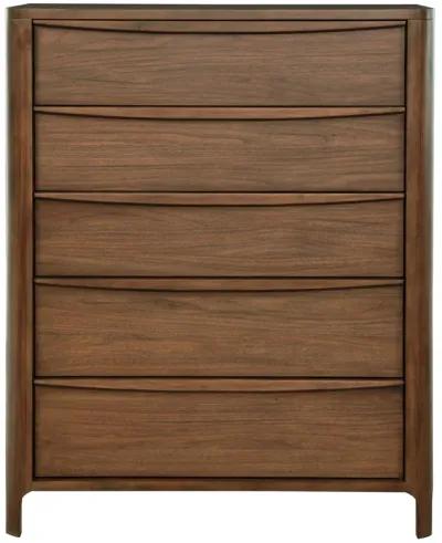 Maderia - 5-Drawer Chest Of Drawers - Walnut