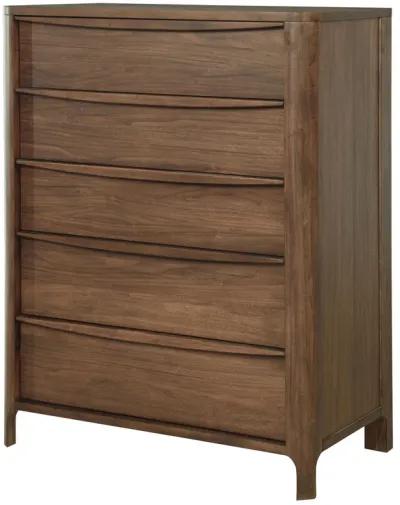 Maderia - 5-Drawer Chest Of Drawers - Walnut