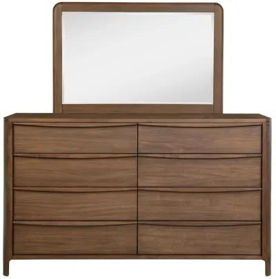 Maderia - 8-Drawer Dresser And Mirror - Walnut