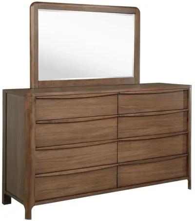 Maderia - 8-Drawer Dresser And Mirror - Walnut