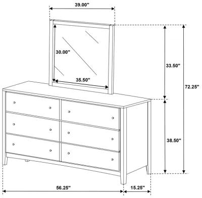 Wilkes - 6-Drawer Dresser And Mirror - Dark Cocoa