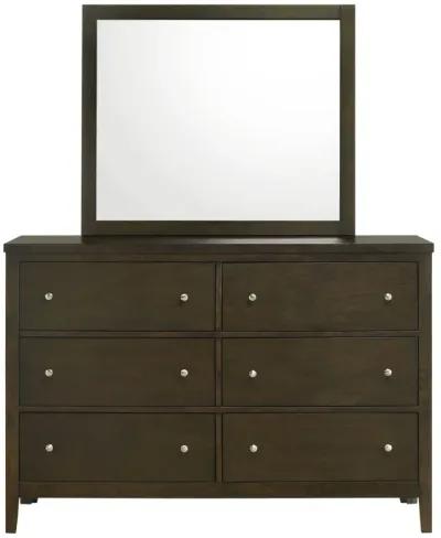 Wilkes - 6-Drawer Dresser And Mirror - Dark Cocoa