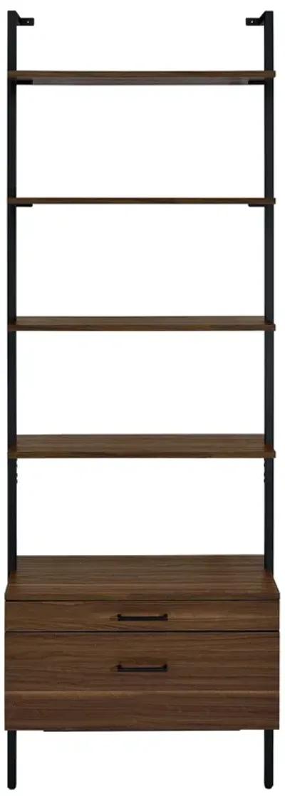 Owens - 3-Piece Wall Mounted Bookshelf Set - Walnut