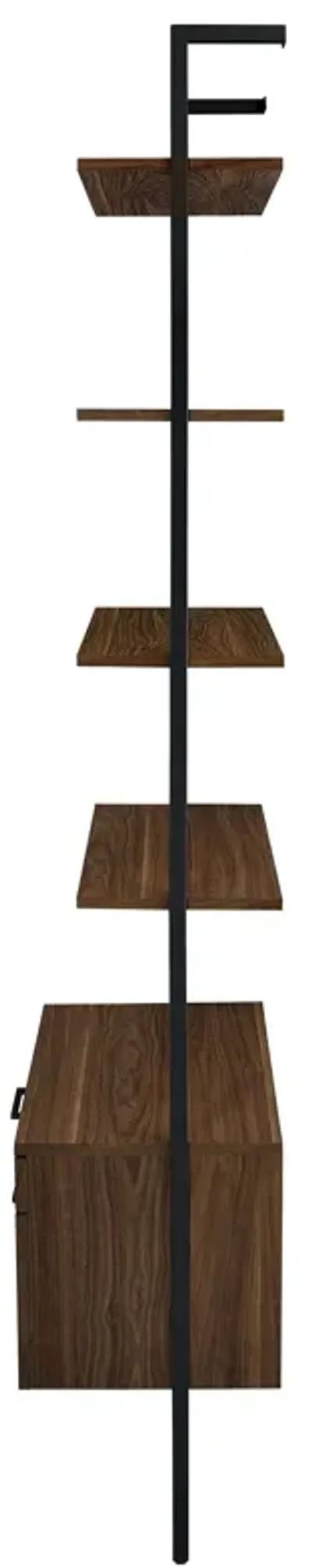 Owens - 3-Piece Wall Mounted Bookshelf Set - Walnut