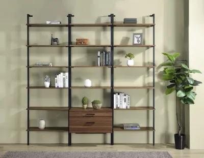 Owens - 3-Piece Wall Mounted Bookshelf Set - Walnut