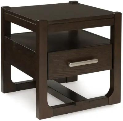 Breckington - Dark Brown - Square End Table