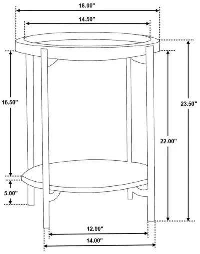 Adhvik - Round Table With Marble Shelf