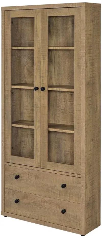 Hawthorne - 4-Shelf Glass Door Tall Cabinet With Drawers