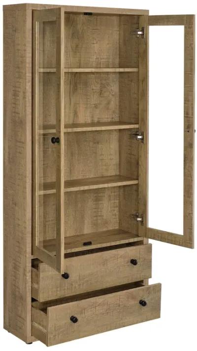 Hawthorne - 4-Shelf Glass Door Tall Cabinet With Drawers