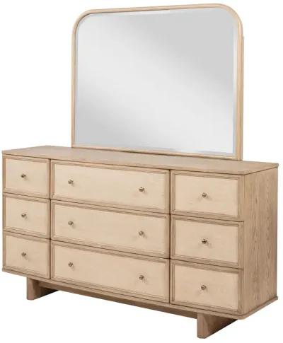 Kailani - 9-Drawer Dresser & Mirror - Beige Oak