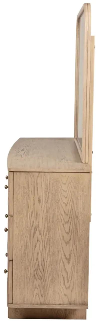 Kailani - 9-Drawer Dresser & Mirror - Beige Oak