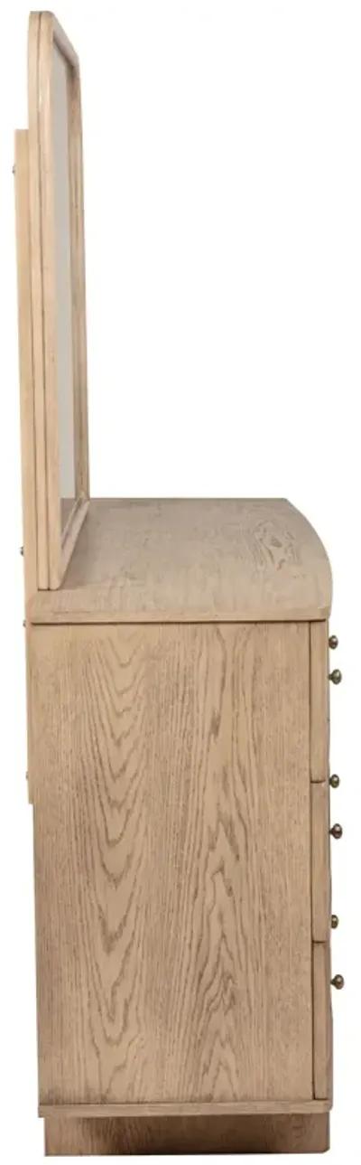 Kailani - 9-Drawer Dresser & Mirror - Beige Oak