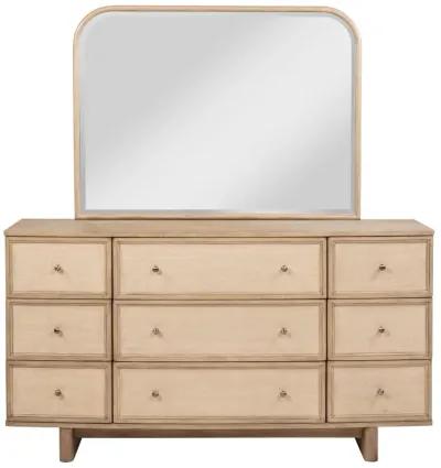 Kailani - 9-Drawer Dresser & Mirror - Beige Oak