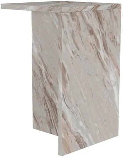 Bowdoin - Genuine Marble Accent Side Table - Gray