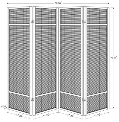 Pearce - 4-Panel Bamboo Room Divider Folding Screen - Natural