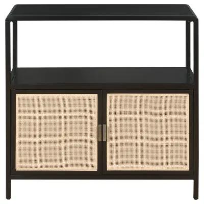 Amherst - 2-Door Radio Weave Cane Metal Accent Cabinet