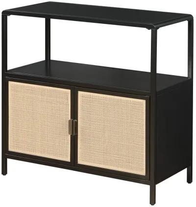 Amherst - 2-Door Radio Weave Cane Metal Accent Cabinet