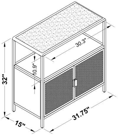 Amherst - 2-Door Radio Weave Cane Metal Accent Cabinet