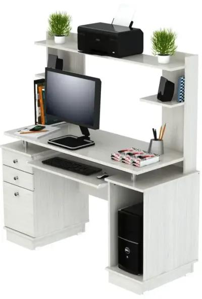 Computer Desk With Three Drawers - White