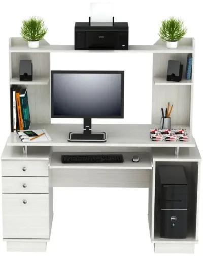 Computer Desk With Three Drawers - White