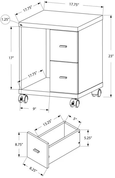 Particle Board Hollow Core 2 Drawers Office Cabinet - White