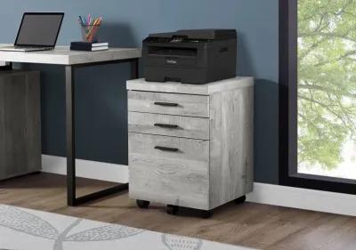 Particle Board And Filing Cabinet With 3 Drawers - Gray