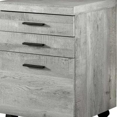 Particle Board And Filing Cabinet With 3 Drawers - Gray