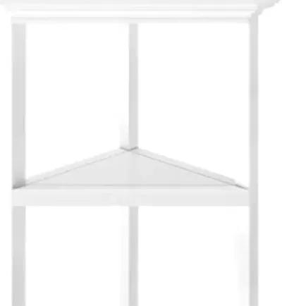 Solid Wood Corner Bookcase - White