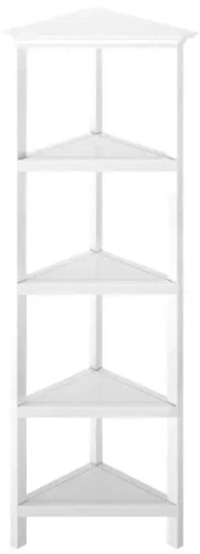 Solid Wood Corner Bookcase - White