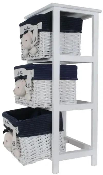 Portable 3 Drawers - White Blue