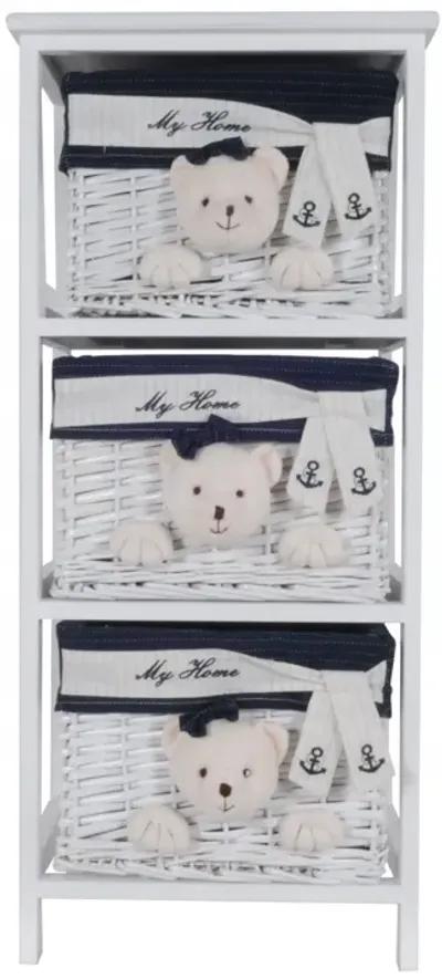 Portable 3 Drawers - White Blue