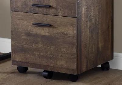 Particle Board And Filing Cabinet With 3 Drawers - Brown