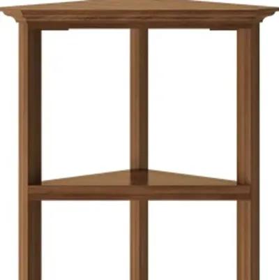 Solid Wood Four Tier Corner Bookcase - Walnut