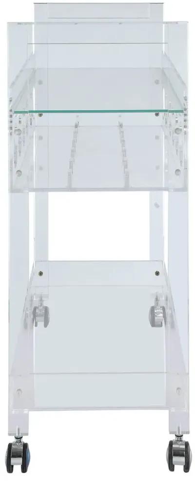 Acrylic And Glass Serving Cart - Clear