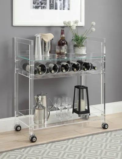 Acrylic And Glass Serving Cart - Clear