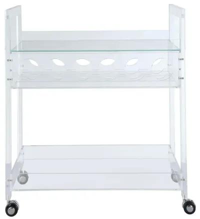 Acrylic And Glass Serving Cart - Clear