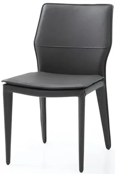 Faux Leather Metal Dining Chairs (Set of 2) - Dark