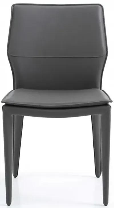 Faux Leather Metal Dining Chairs (Set of 2) - Dark