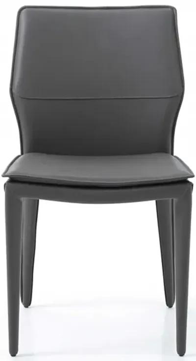 Faux Leather Metal Dining Chairs (Set of 2) - Dark