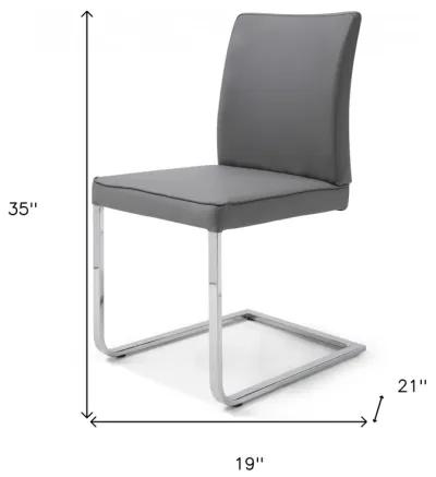 Upholstered Faux Leather Dining Chair - Gray