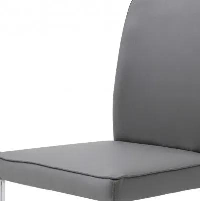 Upholstered Faux Leather Dining Chair - Gray