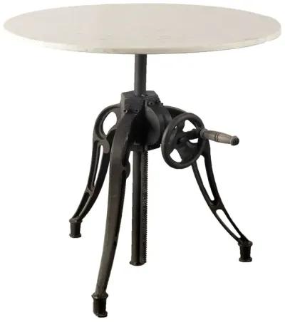 Round Marble Top Dining Table - White / Black