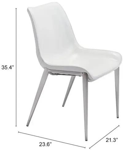 Stich Faux Leather Side Or Dining Chairs Chairs (Set of 2) - White