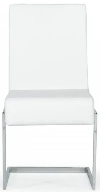 Modern Dining Chairs (Set of 2) - White Silver