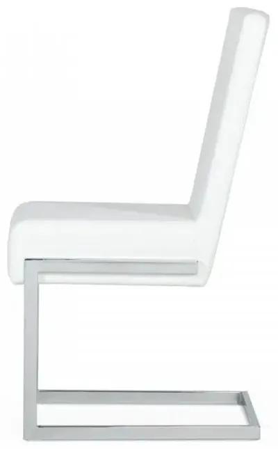 Modern Dining Chairs (Set of 2) - White Silver