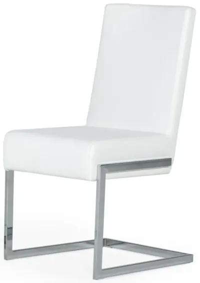 Modern Dining Chairs (Set of 2) - White Silver