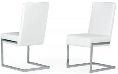 Modern Dining Chairs (Set of 2) - White Silver